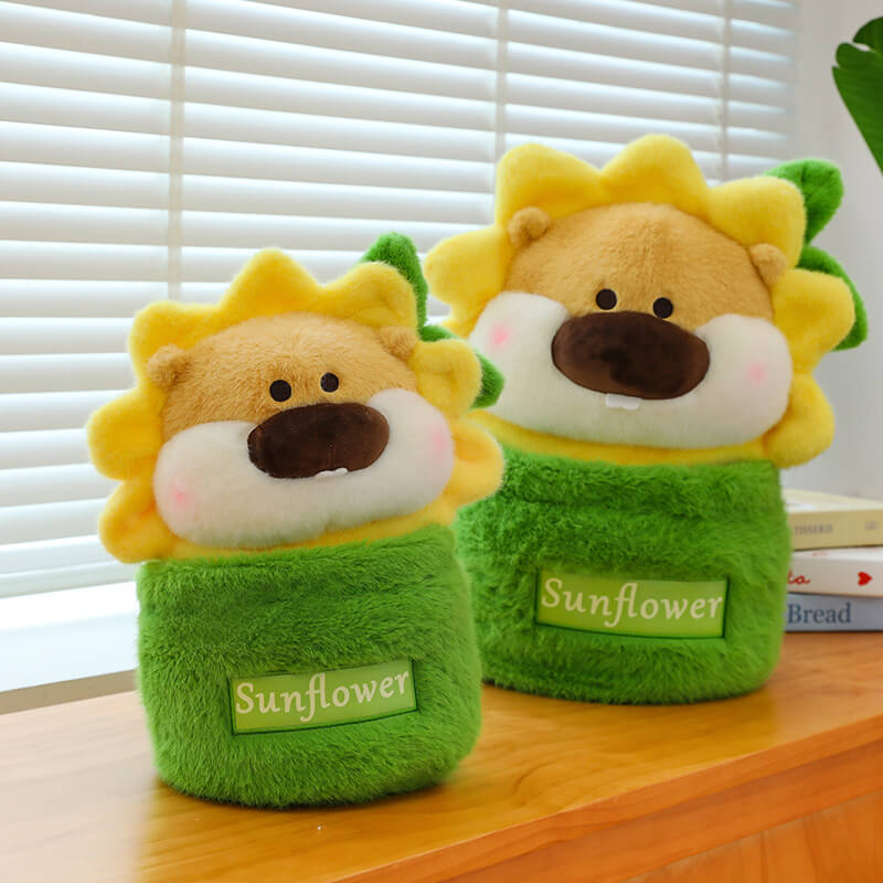 Peluche tournesol créative en gros (25/35/45 cm), lion mignon, jouet doux, multicolore, pot de fleurs, cadeau pour enfants 12