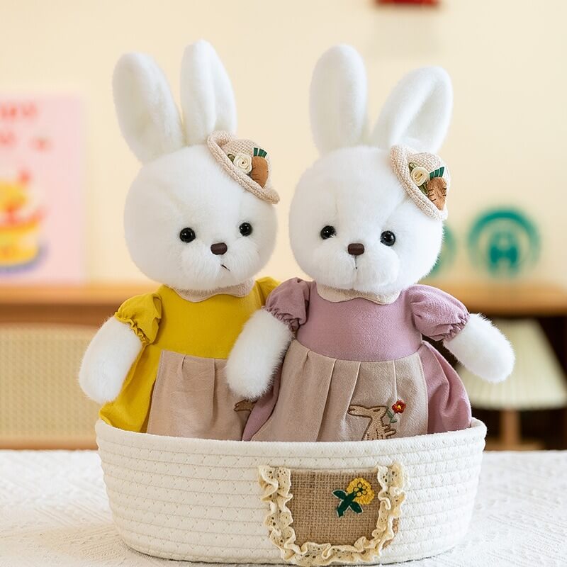 Wholesale 35CM Valentine's Day Stuffed Bunny Cute Couple Plush Toy Lovely Luxurious Little Bunny Bear Stuffed Animal 12