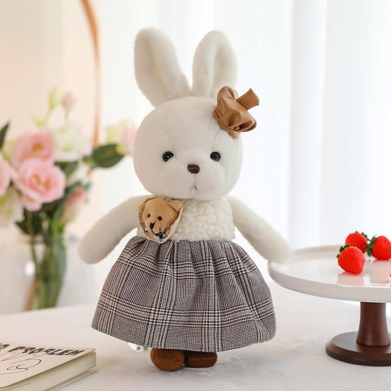 Wholesale 35CM Valentine's Day Stuffed Bunny Cute Couple Plush Toy Lovely Luxurious Little Bunny Bear Stuffed Animal 18