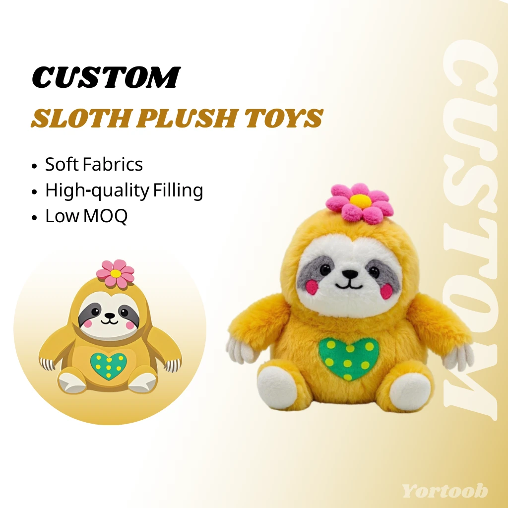 Custom Plush Sloth Toys Wholesale | Soft Stuffed Animals, Cute Pillows &amp; Holiday Gifts  | Low MOQ 1