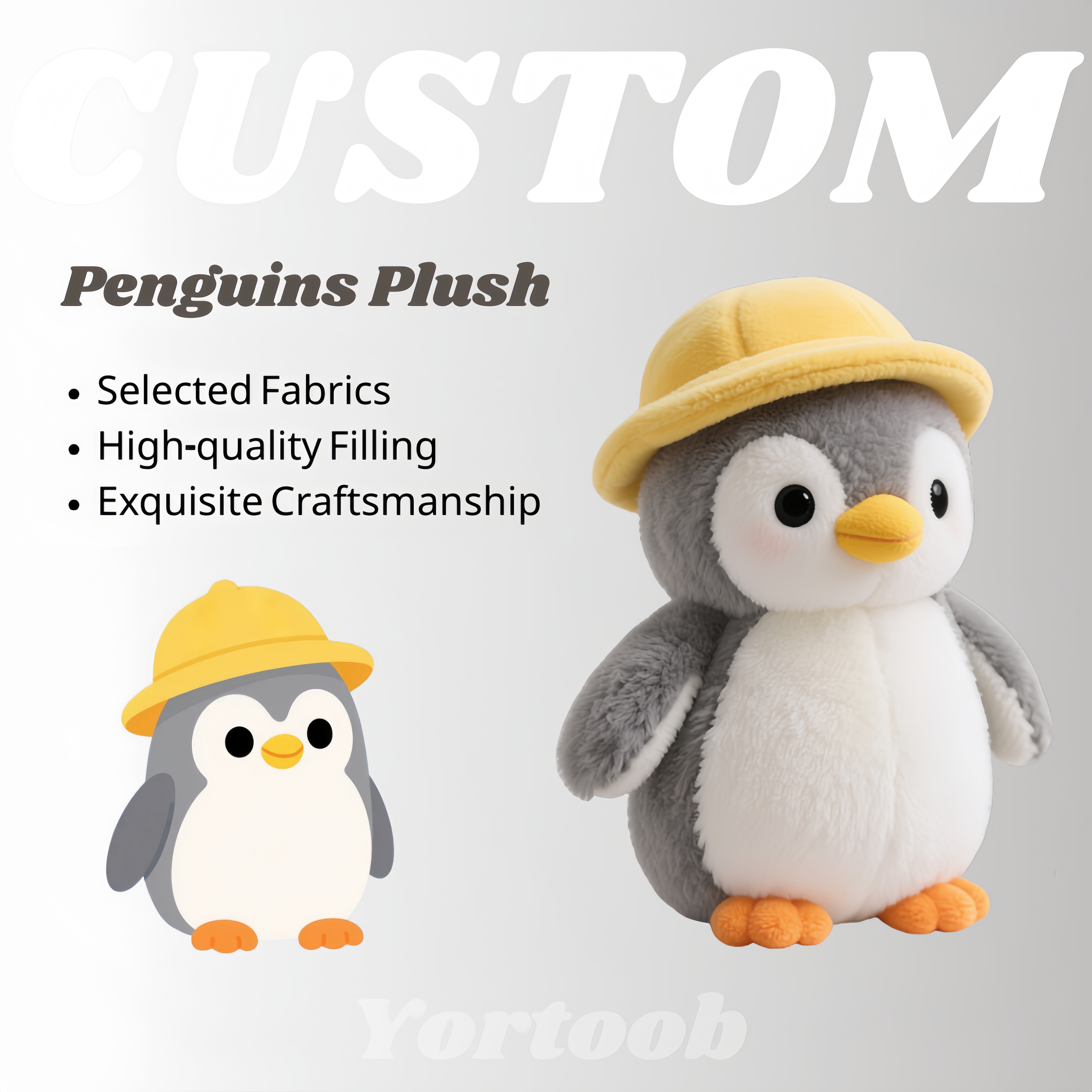 Peluche Pingouin Douce Personnalisée Service OEM ODM Mignonne Peluche Kawaii Personnalisée et Douce 11