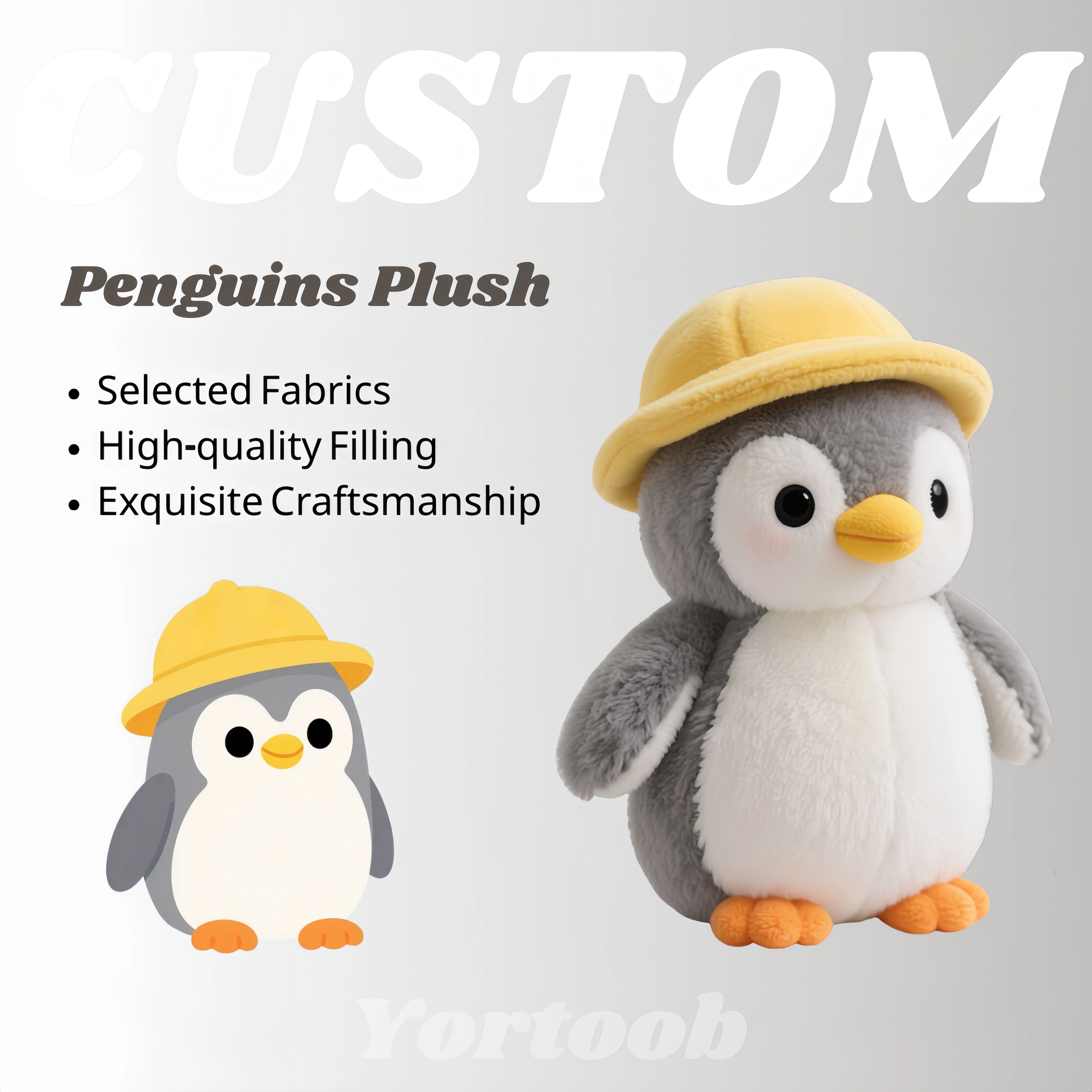 Peluche Pingouin Douce Personnalisée Service OEM ODM Mignonne Peluche Kawaii Personnalisée et Douce 1