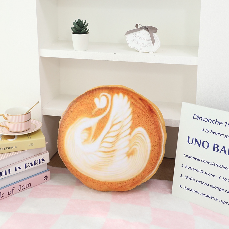 Coffee latte plush pillow with creative design. Coffee enthusiasts love trendy home decor gifts 16