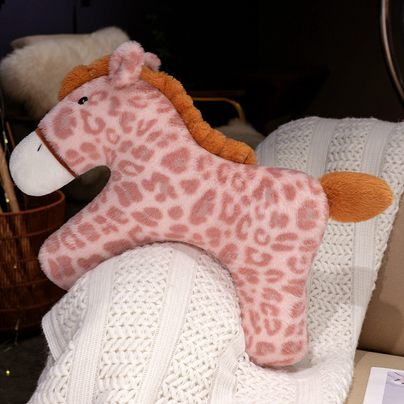 Плюшевая кукла «Пятнистая пони» с принтом. Креативный дизайн, уникальный стиль, модный подарок для украшения дома. 11