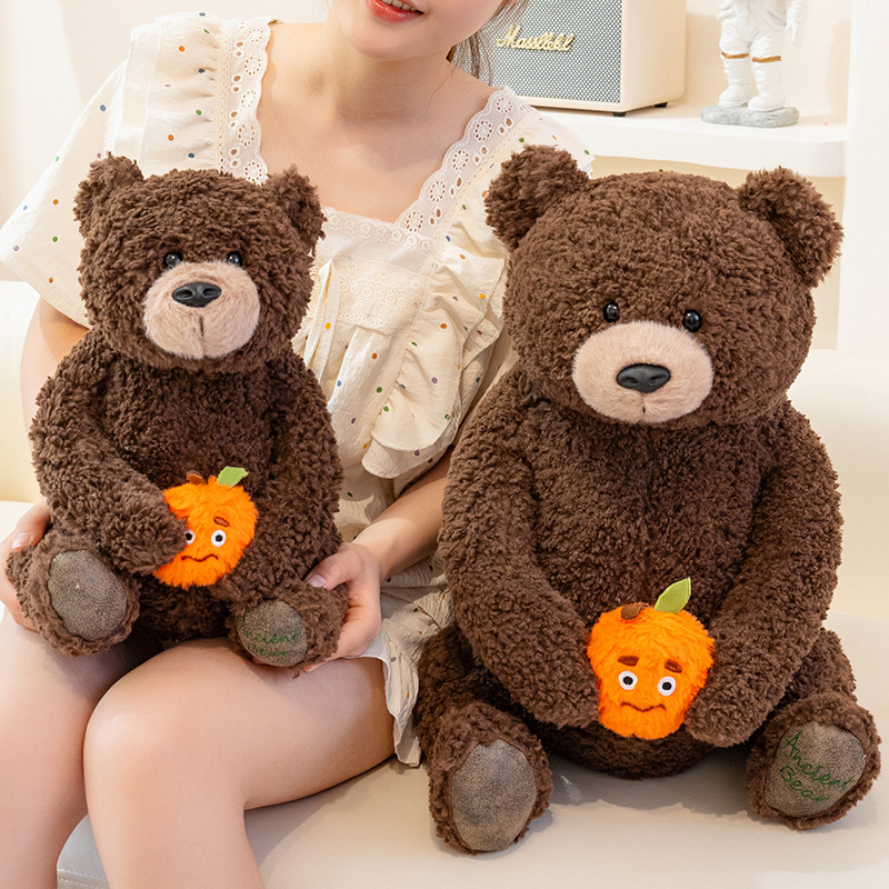 Orange Bear Teddy Bear Plush Doll Creative Design Cute Styling Child Companion Soothing Gift 15
