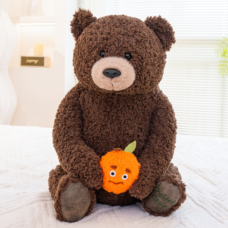 Orange Bear Teddy Bear Plush Doll Creative Design Cute Styling Child Companion Soothing Gift 12