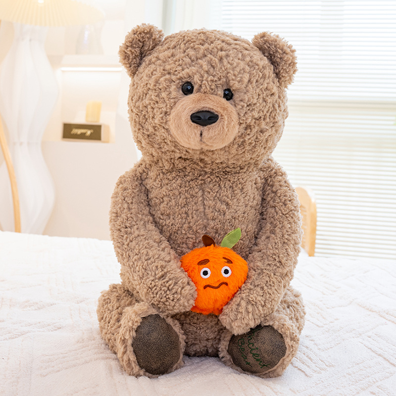 Orange Bear Teddy Bear Plush Doll Creative Design Cute Styling Child Companion Soothing Gift 13