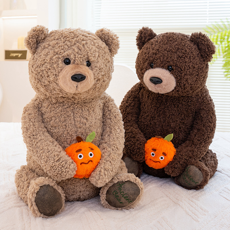 Orange Bear Teddy Bear Plush Doll Creative Design Cute Styling Child Companion Soothing Gift 11