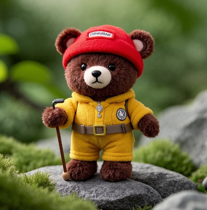 Cute and playful design, mini adventure style: mountain climbing plush pendant 1