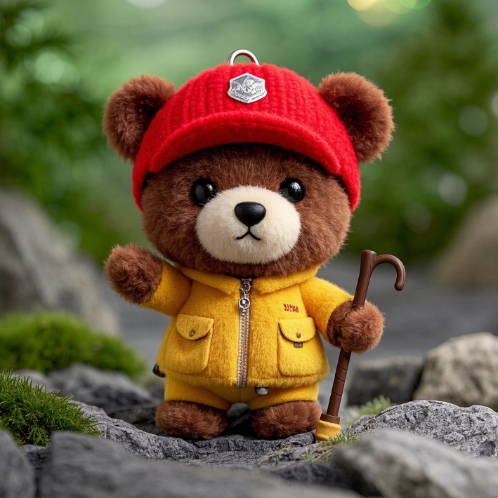 Cute and playful design, mini adventure style: mountain climbing plush pendant 11