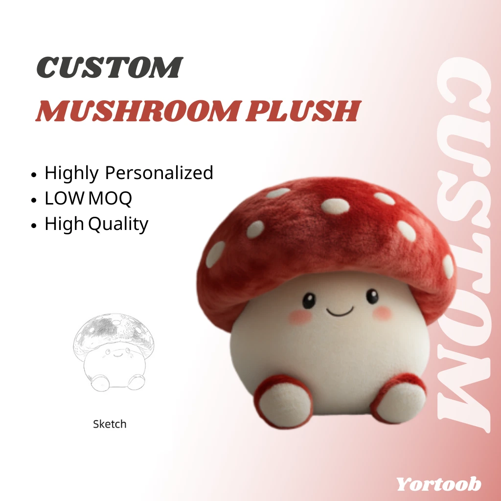China Factory OEM Custom Cute Mushroom Plush Toy  Creative Design Mushroom Soft Cuddly Character Anime Plush Kids Toys 1