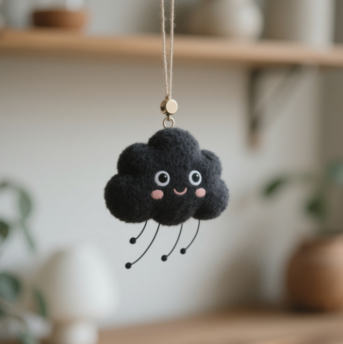 Playful and dynamic dark cloud pendant, cute and lively plush toy can instantly light up dull spaces 11