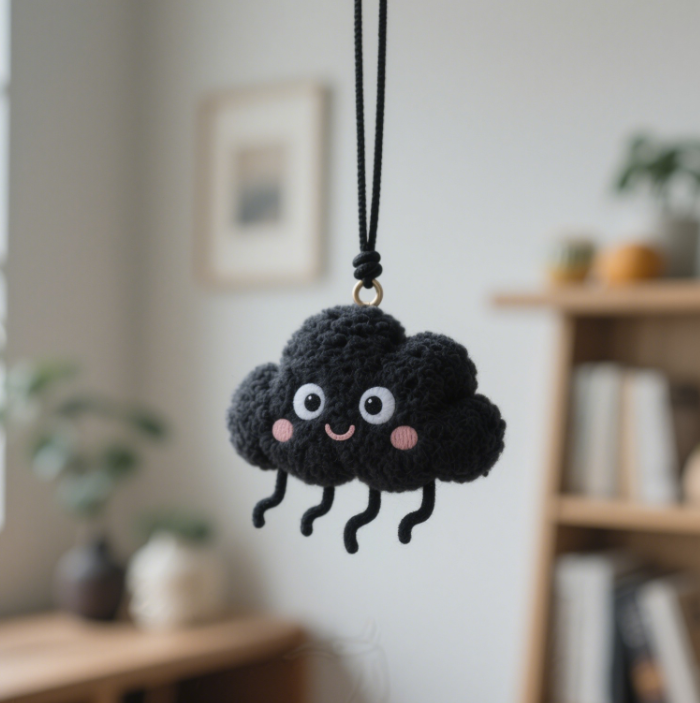 Playful and dynamic dark cloud pendant, cute and lively plush toy can instantly light up dull spaces 12