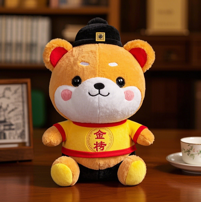 Креативный дизайн плюшевых кукол для кандидатов, набравших наибольшее количество баллов, с добрым смыслом и пожеланиями удачи на вступительных экзаменах в колледж. 16