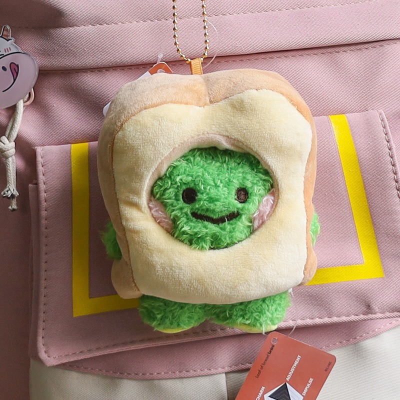 Cute Cartoon 10cm Mini Green Frog Plushies Key Chains School Bag Plush Pendant Cartoon Backpack Charm Wholesale 15
