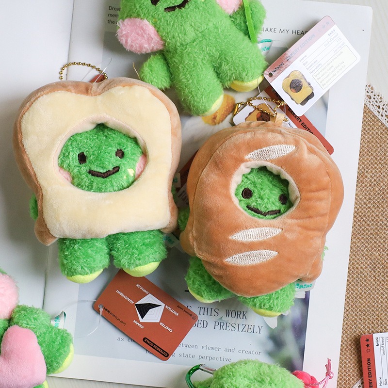 Cute Cartoon 10cm Mini Green Frog Plushies Key Chains School Bag Plush Pendant Cartoon Backpack Charm Wholesale 17