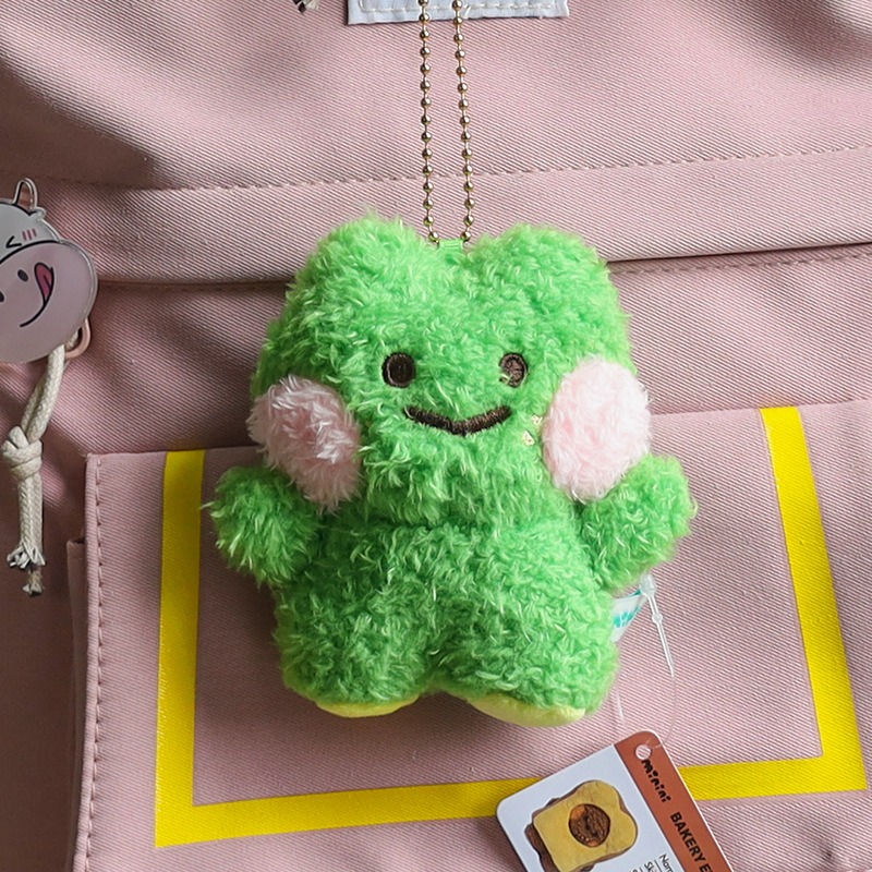 Cute Cartoon 10cm Mini Green Frog Plushies Key Chains School Bag Plush Pendant Cartoon Backpack Charm Wholesale 16