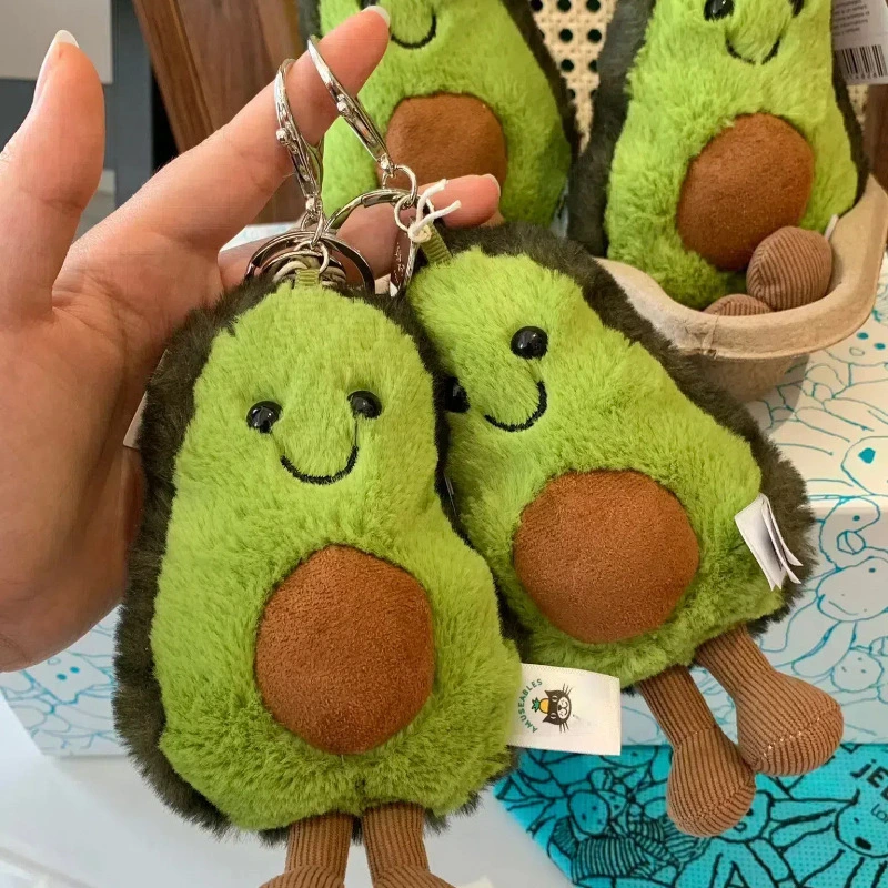 Competitive Price Wholesale 19CM Mini Soft Kawaii Avocado Plushie Keychain Small Stuffed Fruit Plush Toy Pendant 1