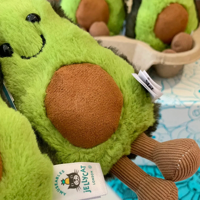 Competitive Price Wholesale 19CM Mini Soft Kawaii Avocado Plushie Keychain Small Stuffed Fruit Plush Toy Pendant 12