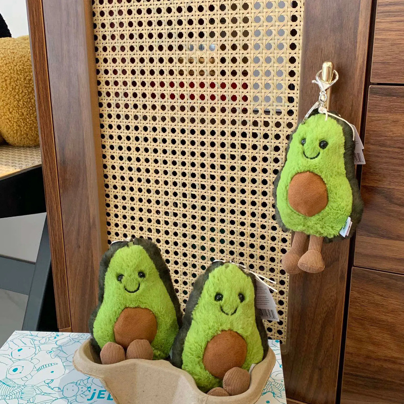 Competitive Price Wholesale 19CM Mini Soft Kawaii Avocado Plushie Keychain Small Stuffed Fruit Plush Toy Pendant 9