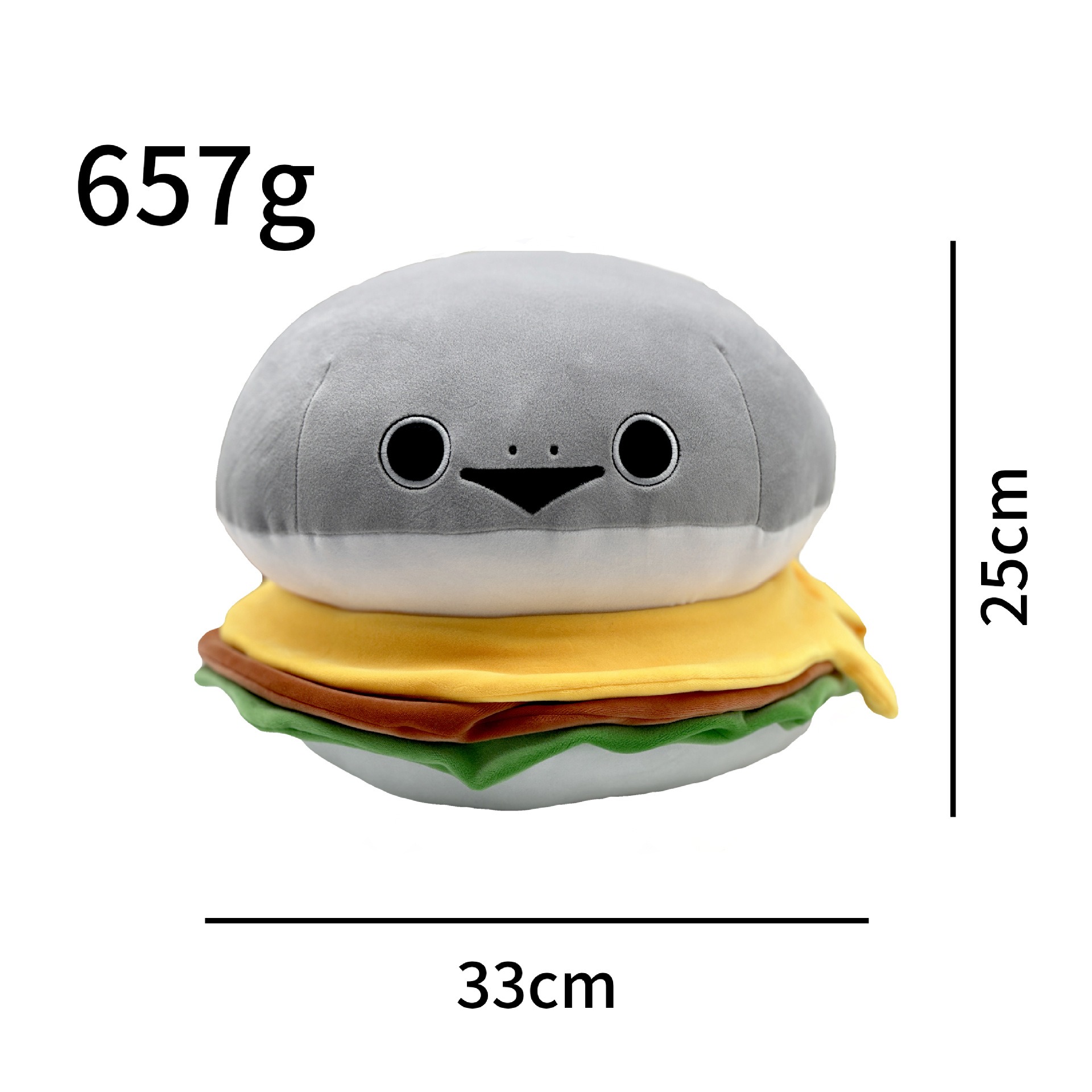 25cm Sacabambaspis Plush Toy Cute Cartoon Style Fish Burger Shark Plushies for Festival Gift Home Decoration 15