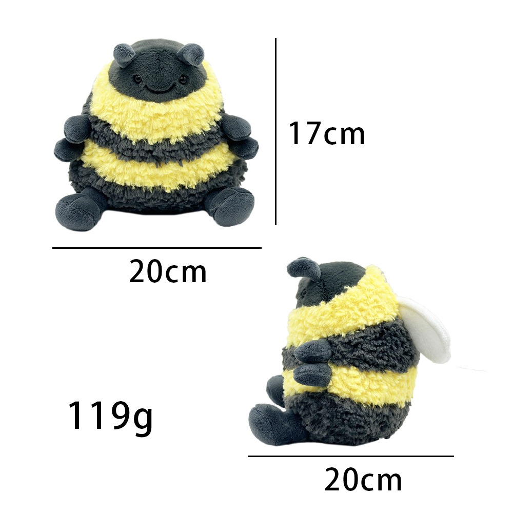 Hot Sale 17cm Cute Albee Bee Spring Plush Stuffed Animal Kids Birthday Gift with PP Cotton Filling Honey Bee  Plushie 16