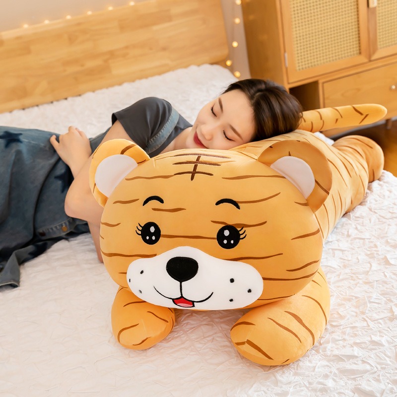 Cute Soft Cartoon Tiger Plush Toy Stuffed Animal Tiger Pillows Kids Birthday Gift with PP Cotton Filling 13