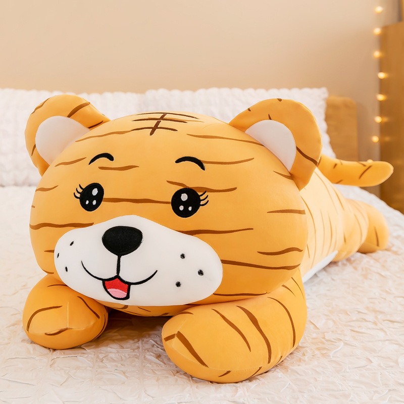 Cute Soft Cartoon Tiger Plush Toy Stuffed Animal Tiger Pillows Kids Birthday Gift with PP Cotton Filling 11