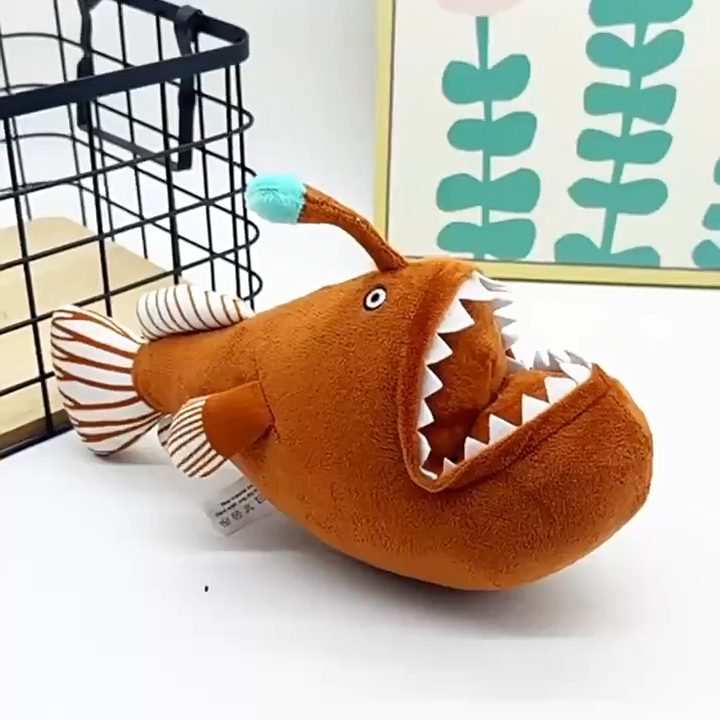 30cm  Melanocetus Johnsonii Plush Anglerfish Stuffed Animals Toys Real Sea Life Plush Toy  Gift Toys for Kids 1