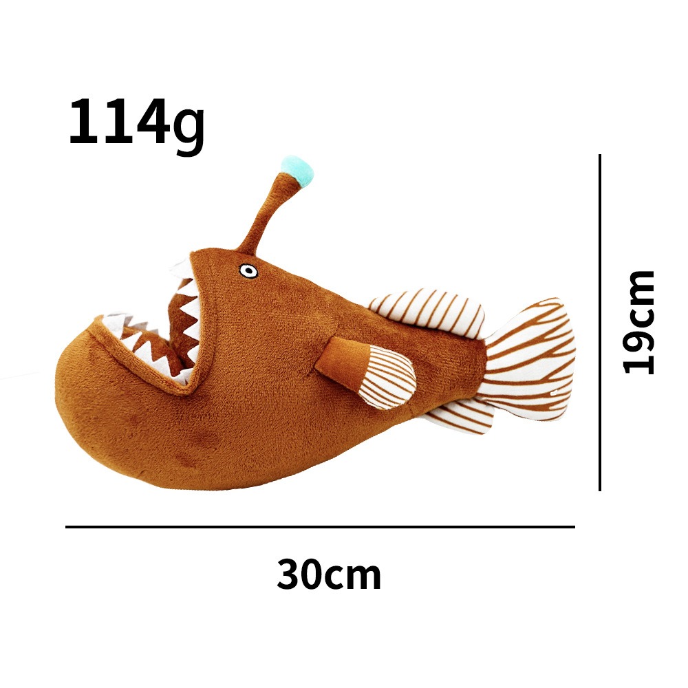 30cm  Melanocetus Johnsonii Plush Anglerfish Stuffed Animals Toys Real Sea Life Plush Toy  Gift Toys for Kids 15