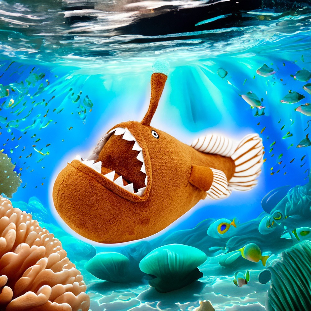 30cm  Melanocetus Johnsonii Plush Anglerfish Stuffed Animals Toys Real Sea Life Plush Toy  Gift Toys for Kids 10