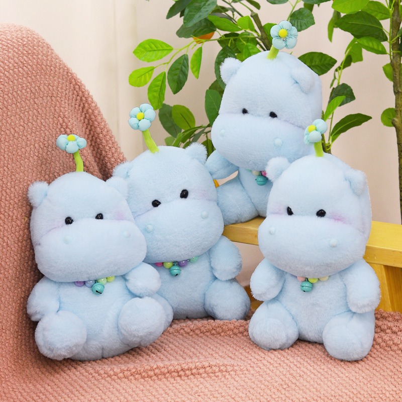 New Style Cute 25cm Blue Hippo Soft Toy Stuffed Animal Colorful  Kawaii Hippopotamus Doll Plush Toy Gift  Manufacturer 10