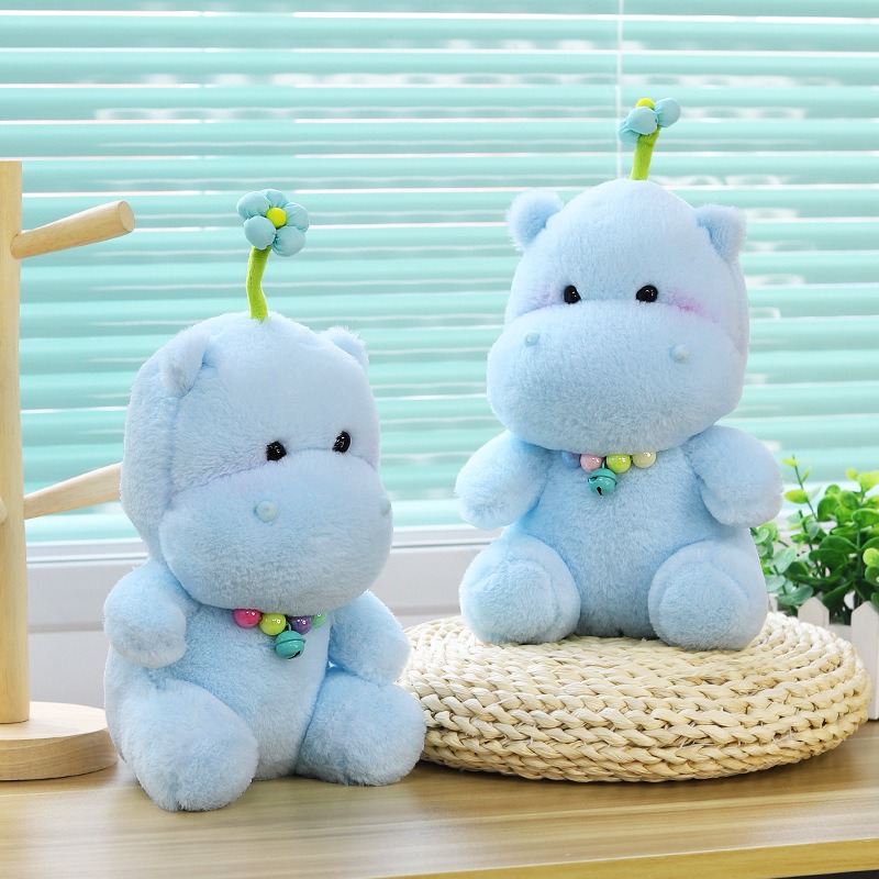 New Style Cute 25cm Blue Hippo Soft Toy Stuffed Animal Colorful  Kawaii Hippopotamus Doll Plush Toy Gift  Manufacturer 12