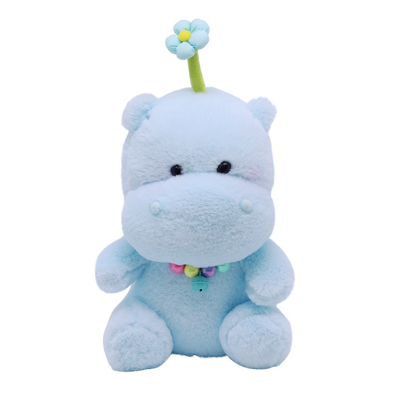 New Style Cute 25cm Blue Hippo Soft Toy Stuffed Animal Colorful  Kawaii Hippopotamus Doll Plush Toy Gift  Manufacturer 15