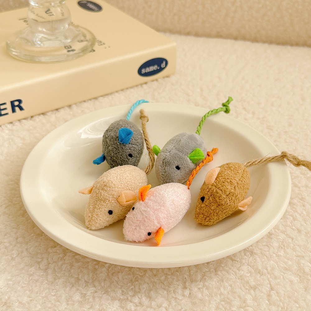 Manufacturer Factory Wholesale 10.5cm Rat Plushie Interactive Toy Funny Soft Plush Mouse Toy with Catnip 13