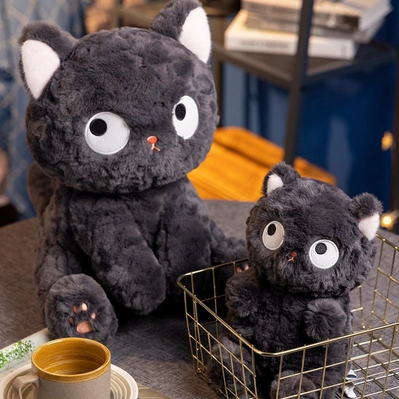 Wholesale New 35cm 45cm Stuffed Amine Black Soft Cat Plush Toy  Pillow Appease Sleeping Birthday Gift 1