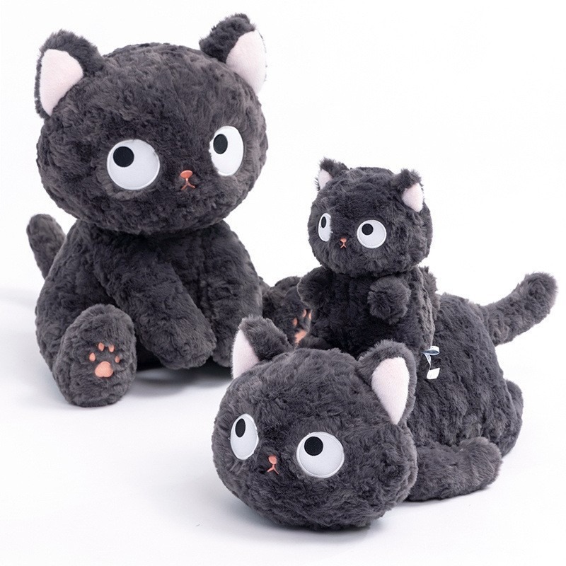 Wholesale New 35cm 45cm Stuffed Amine Black Soft Cat Plush Toy Pillow Appease Sleeping Birthday Gift 14