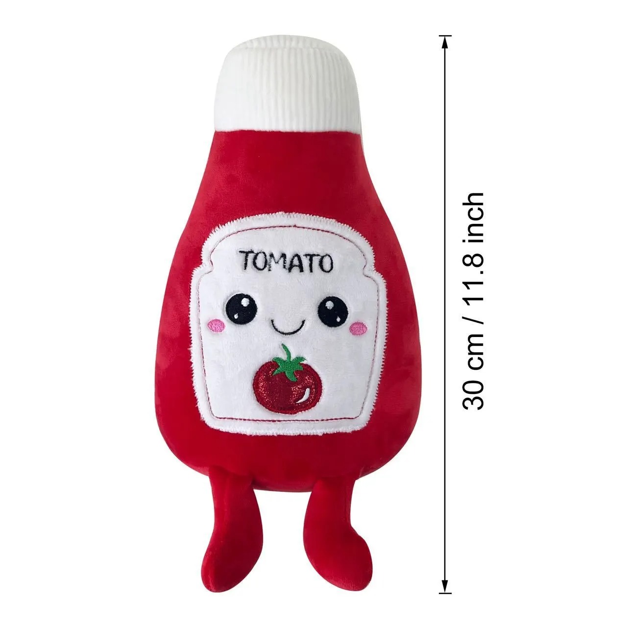 Hot Sale Toys Cuddly 10-Inch Tomato Ketchup Shape Plush Toy  Tomato Mayonnaise Design Cotton Material Fashion Gift 10