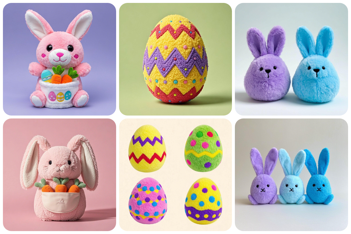 2025 Customize Easter Plush Toy Bunny Easter Plushie Eggs & More Stuffed Toys Gifts  Rabbit Decoration 7