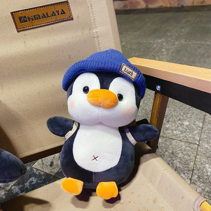 25CM Travel Little Penguin Plush Toy With Hat Plush Toys Soothing Sleeping Doll Stuffed Animals for Kids 16
