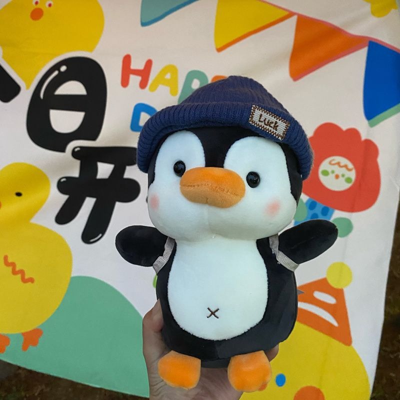 25CM Travel Little Penguin Plush Toy With Hat Plush Toys Soothing Sleeping Doll Stuffed Animals for Kids 14