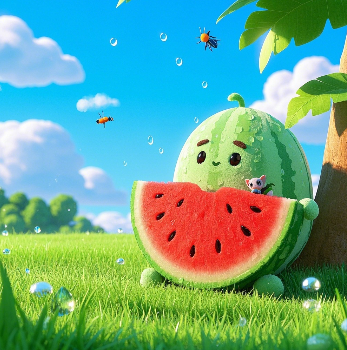 Adorable peluche pastèque : aspect réaliste, texture moelleuse, idéale pour décorer une chambre, apporter du confort et de la tendresse. 12