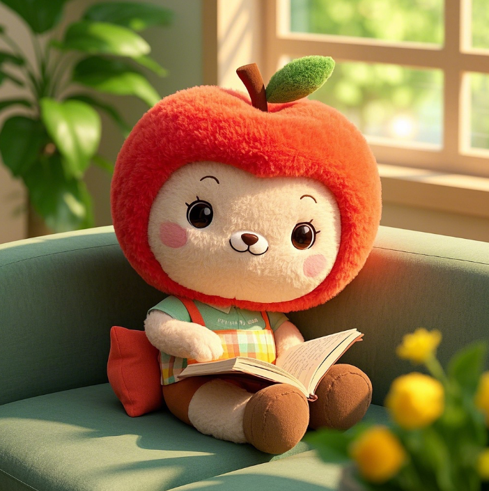 Apple plush toy creative design, cute expressions, children's companionship gift 14