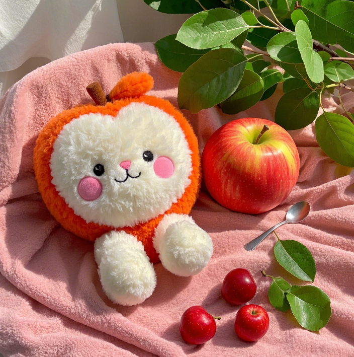 Apple plush toy creative design, cute expressions, children's companionship gift 11