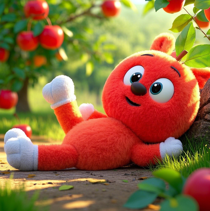 Apple plush toy creative design, cute expressions, children's companionship gift 16