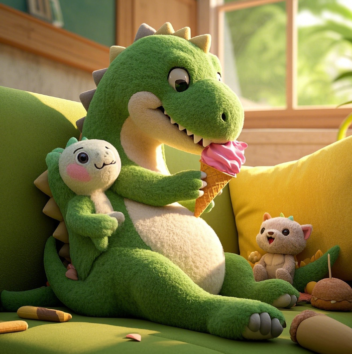 Мягкая игрушка-динозавр, креативный дизайн, уникальная форма, реалистичный образ, отличный подарок для ребенка. 13