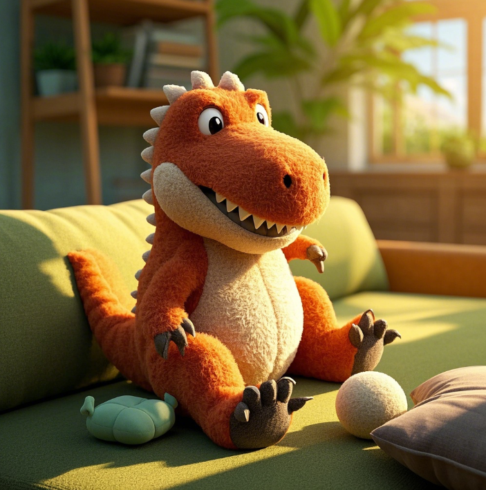 Мягкая игрушка-динозавр, креативный дизайн, уникальная форма, реалистичный образ, отличный подарок для ребенка. 11