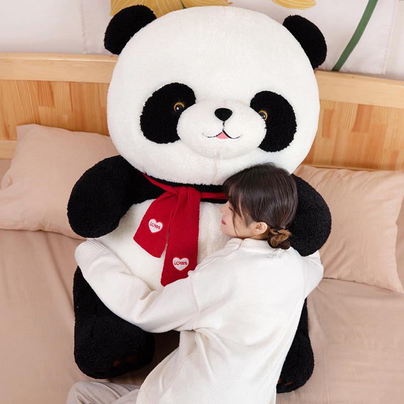 Wholesale Promotion Lovely Soft Cartoon Panda Plush Toy Gaint Stuffed Animals Black & White Panda Pillow Cushion 15