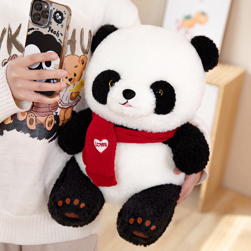 Wholesale Promotion Lovely Soft Cartoon Panda Plush Toy Gaint Stuffed Animals Black & White Panda Pillow Cushion 17