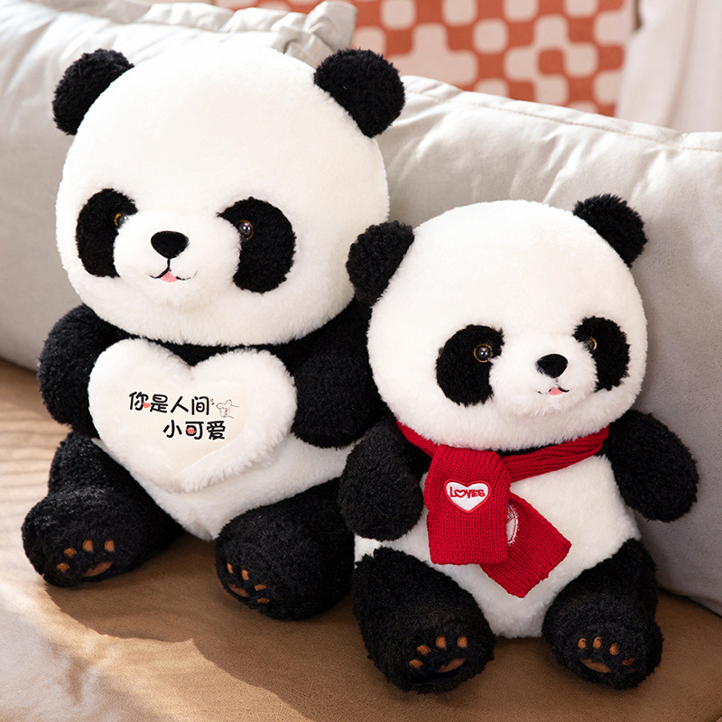 Wholesale Promotion Lovely Soft Cartoon Panda Plush Toy Gaint Stuffed Animals Black & White Panda Pillow Cushion 12